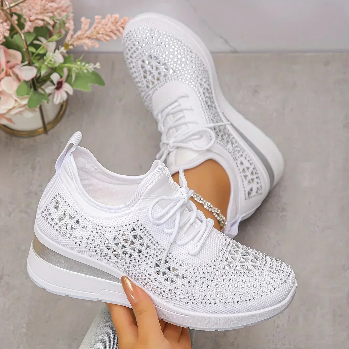 Léonie | Baskets Brillantes Confort