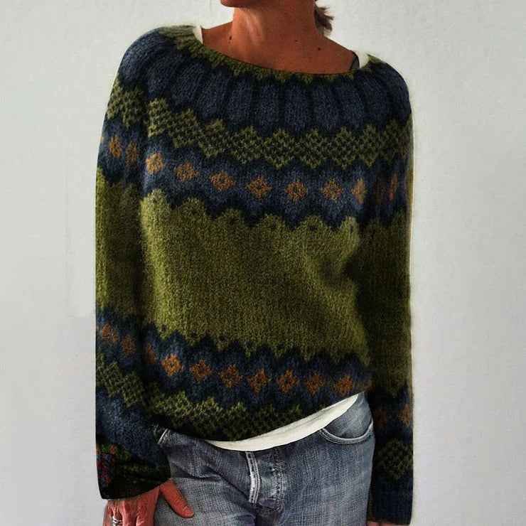 Élodie | Pull Jacquard Vintage
