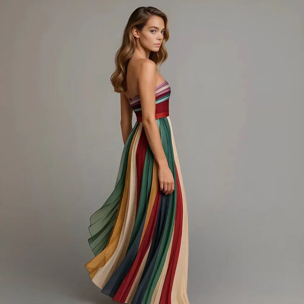 Élodie | Robe Plissée Multicolore