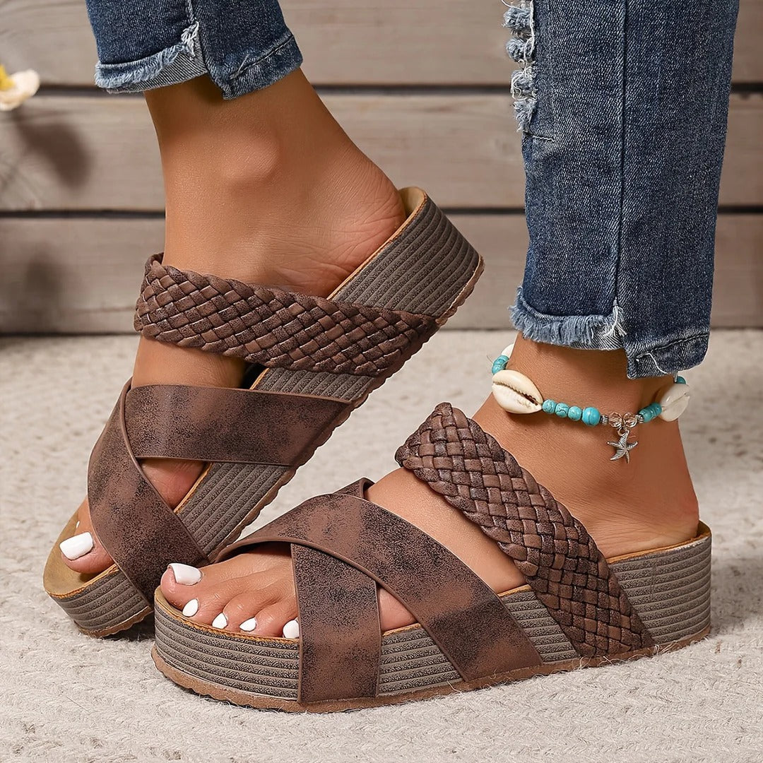 Faustine | Sandales Compensées Chic