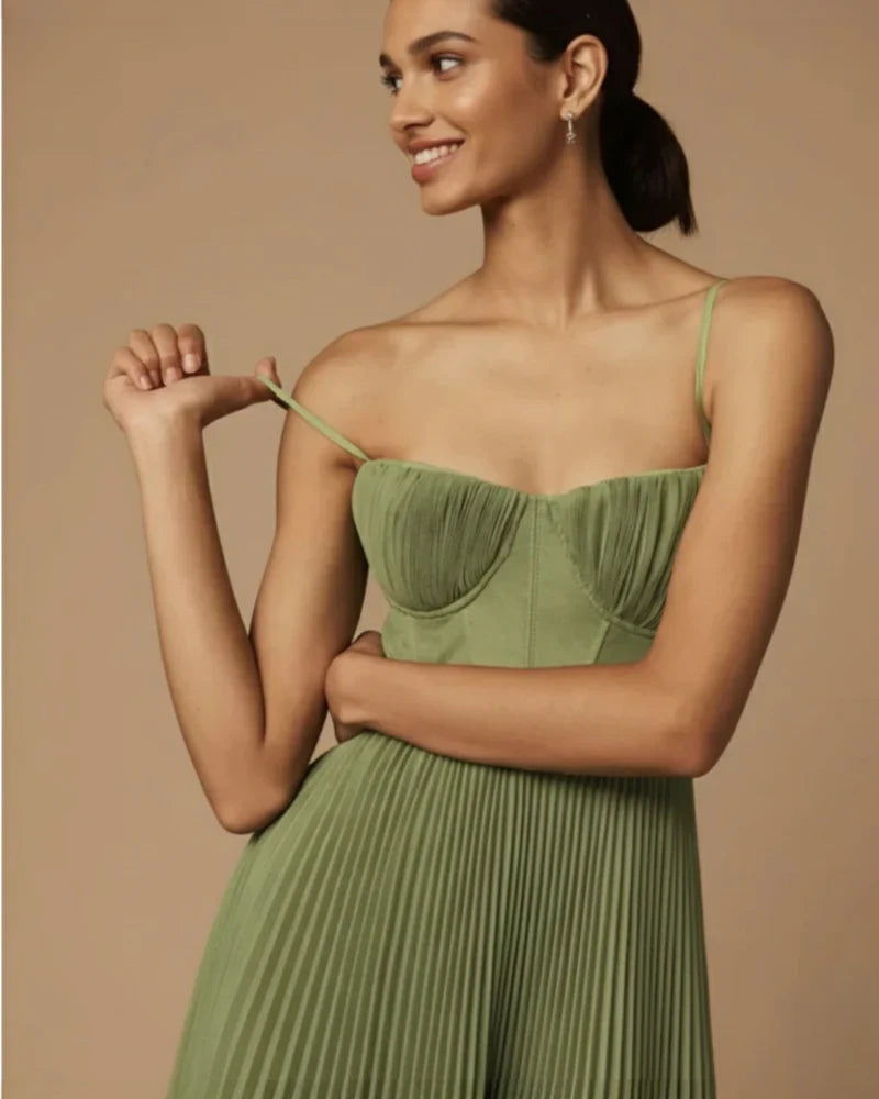 Frédérique | Robe Plissée Élégance